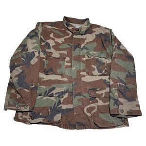 Vintage 2000s Corinin Uniforms Camouflage Military Coat Men's Medium